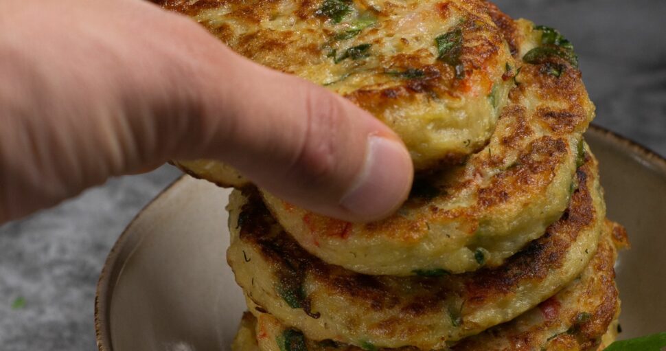 Frittelle di zucchine e gamberetti