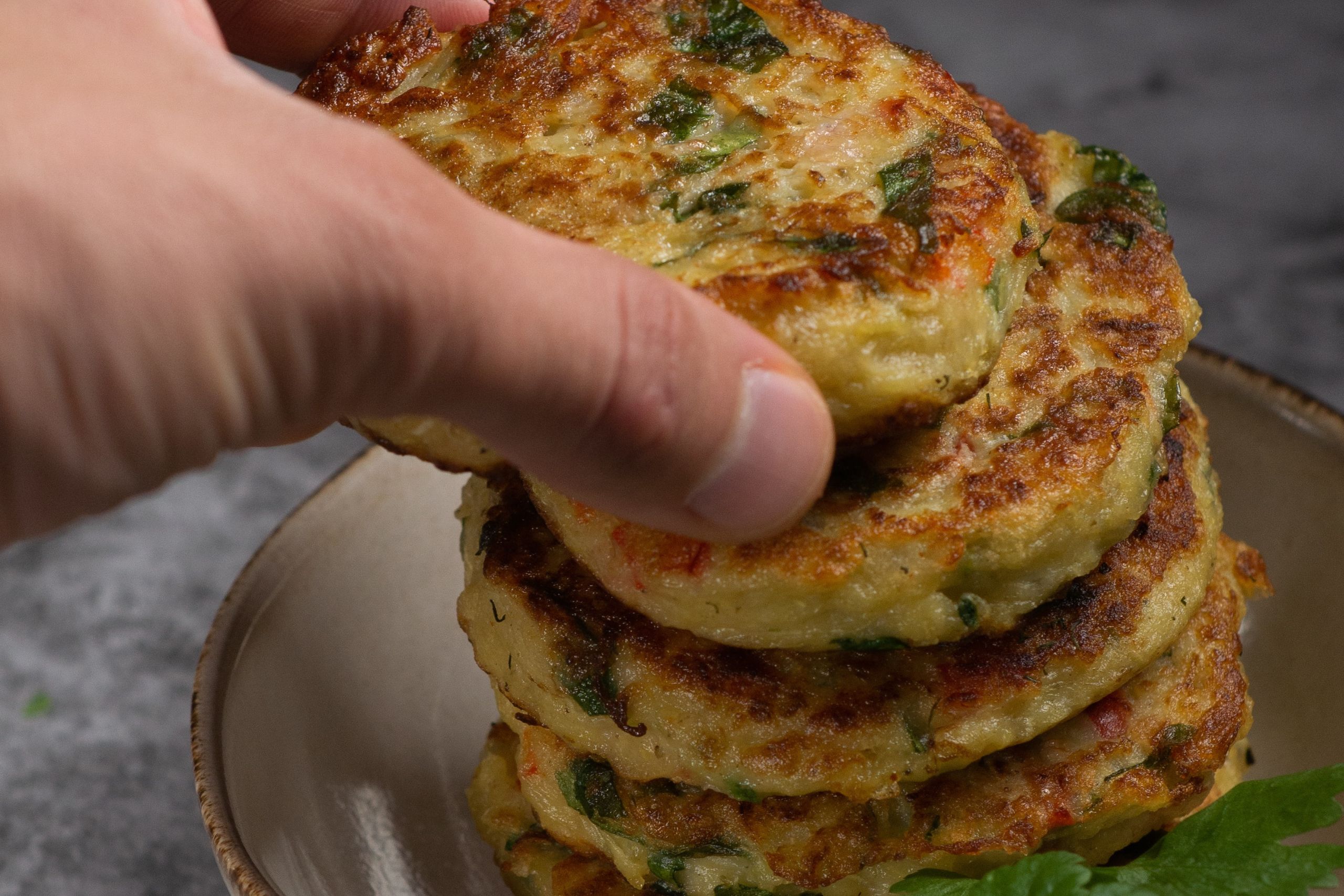 Frittelle di zucchine e gamberetti
